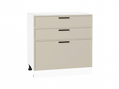 Шкаф нижний с 3-мя ящиками Фрейм 816*800*484 Cream Silk / Белый