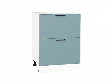 Шкаф нижний с 2-мя ящиками Флэт 816*600*478 Grey-green In 2S / Белый