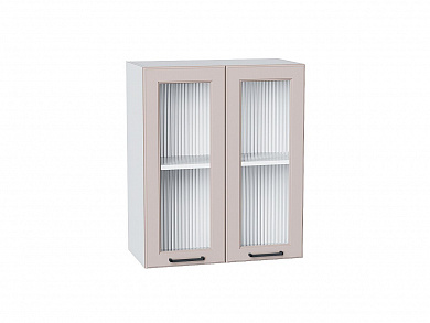 Шкаф верхний с 2-мя остекленными дверцами Барселона 716*600*324 Кашемир / Белый