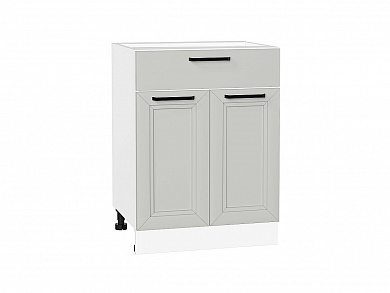 Шкаф нижний с 2-мя дверцами и ящиком Нео 816*600*480 Grey Silk / Белый
