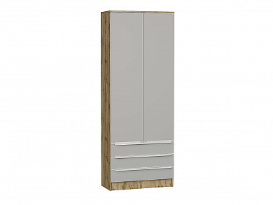 Шкаф двухстворчатый Стиль ШК-803 с ящиками 2110*800*376 Silky Light Grey