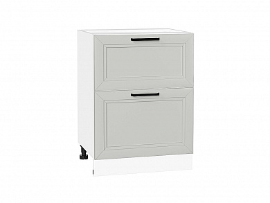 Шкаф нижний с 2-мя ящиками Нео 816*600*480 Grey Silk / Белый