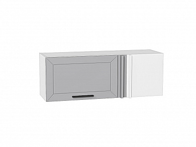 Шкаф верхний прямой угловой горизонтальный Глетчер 358*1000*350 Гейнсборо Силк / Белый