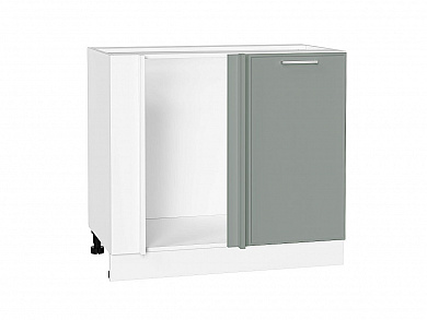 Шкаф нижний угловой Квадро 816*890*481 Аквамарин / Белый