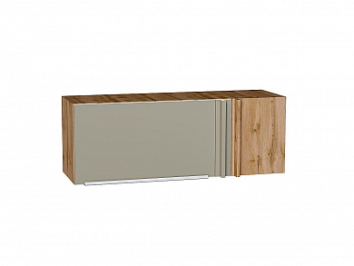 Шкаф верхний прямой угловой горизонтальный Фьюжн 358*1000*350 Silky Grey / Дуб Вотан