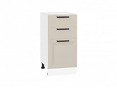 Шкаф нижний с 3-мя ящиками Нео 816*400*480 Cream Silk / Белый