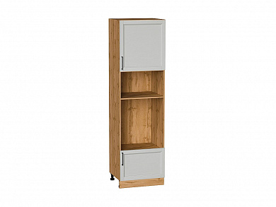 Шкаф пенал с 1-ой дверцей и ящиком под технику Сканди 2132*600*576 Grey Silkwood / Дуб Вотан