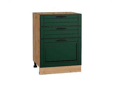 Шкаф нижний с 3-мя ящиками Дублин 816*600*478 Special Green / Дуб Вотан
