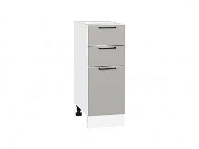 Шкаф нижний с 3-мя ящиками Флэт 816*300*478 Light Grey In 2S / Белый
