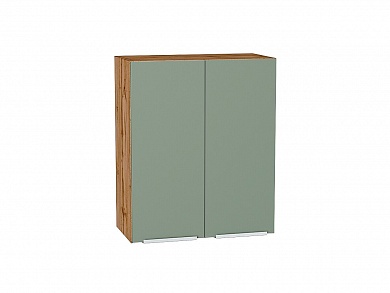 Шкаф верхний с 2-мя дверцами Фьюжн 716*600*320 Silky Mint / Дуб Вотан