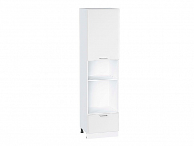 Шкаф пенал с 1-ой дверцей и ящиком под технику Квадро 2336*600*577 Белый / Белый