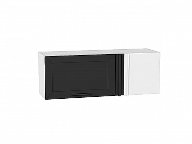 Шкаф верхний прямой угловой горизонтальный Глетчер 358*1000*350 Маренго Силк / Белый