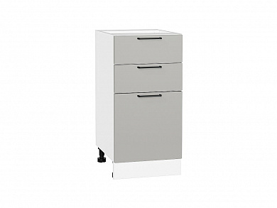 Шкаф нижний с 3-мя ящиками Флэт 816*400*478 Light Grey In 2S / Белый