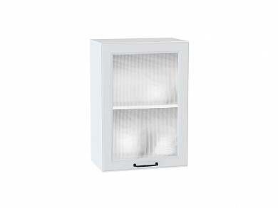 Шкаф верхний с 1-ой остекленной дверцей Ницца 716*500*318 Blanco / Белый