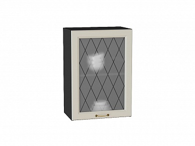 Шкаф верхний с 1-ой остекленной дверцей Ницца 716*500*318 Агат / Graphite