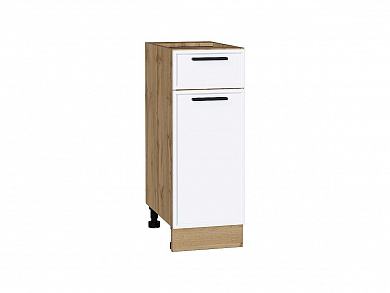 Шкаф нижний с 1-ой дверцей и ящиком Фрейм 816*300*484 White Silk / Дуб Вотан