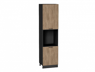 Шкаф пенал с 2-мя дверцами под технику Флэт 2336*600*574 Natural Casella Oak 2S / Graphite