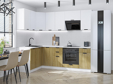 Евро Лайн-05 2140*1400/2400*600 Белый/Дуб песочный