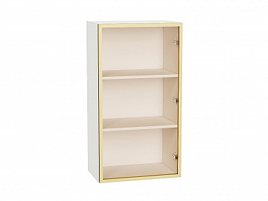 Шкаф верхний с 1-ой остекленной дверцей 920*500*322 Золотой / Белый