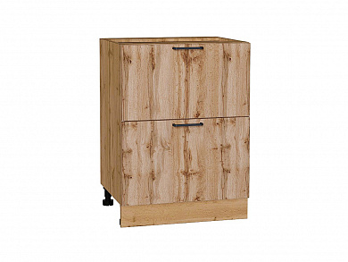 Шкаф нижний с 2-мя ящиками Флэт 816*600*478 Wotan Oak 2S / Дуб Вотан