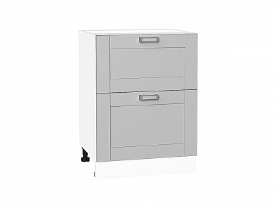 Шкаф нижний с 2-мя ящиками Лофт 816*600*480 Grey Silk / Белый