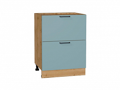 Шкаф нижний с 2-мя ящиками Флэт 816*600*478 Grey-green In 2S / Дуб Вотан