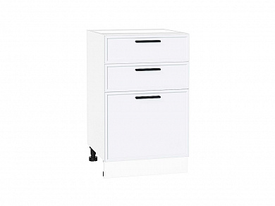 Шкаф нижний с 3-мя ящиками Фрейм 816*500*484 White Silk / Белый