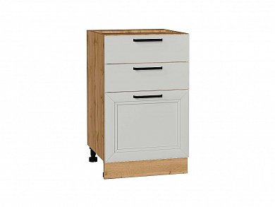 Шкаф нижний с 3-мя ящиками Нео 816*500*480 Grey Silk / Дуб Вотан