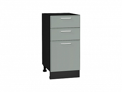 Шкаф нижний с 3-мя ящиками Квадро 816*400*481 Аквамарин / Graphite