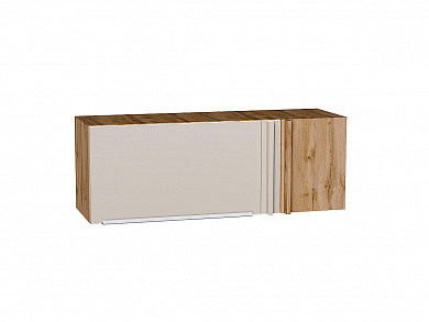 Шкаф верхний прямой угловой горизонтальный Фьюжн 358*1000*350 Cream Silk / Дуб Вотан