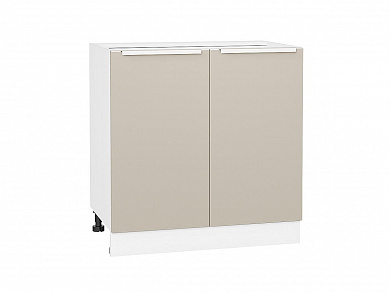 Шкаф нижний с 2-мя дверцами Фьюжн 816*800*480 Cream Silk / Белый