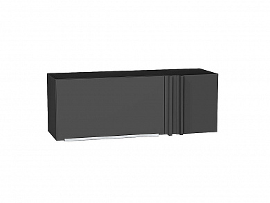 Шкаф верхний прямой угловой горизонтальный Фьюжн 358*1000*350 Stormy Silk / Graphite