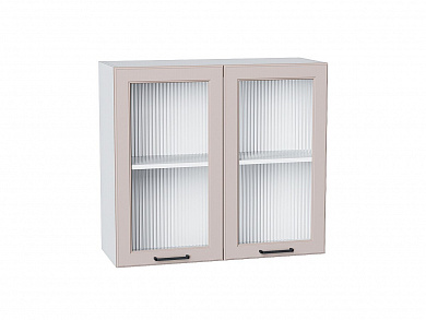 Шкаф верхний с 2-мя остекленными дверцами Барселона 716*800*324 Кашемир / Белый