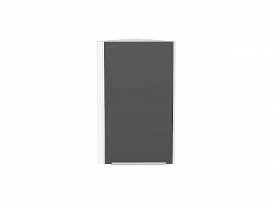 Шкаф верхний торцевой Фьюжн 716*300*306 Stormy Silk / Белый