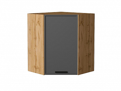 Шкаф верхний угловой Фрейм 716*600*600 Stormy Silk / Дуб Вотан
