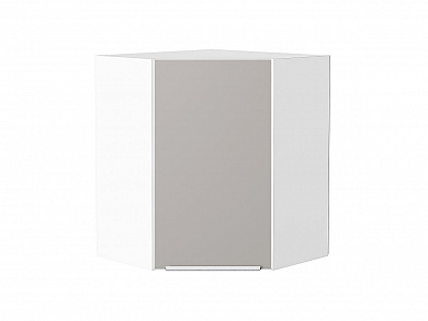 Шкаф верхний угловой Фьюжн 716*600*600 Clay Silk / Белый