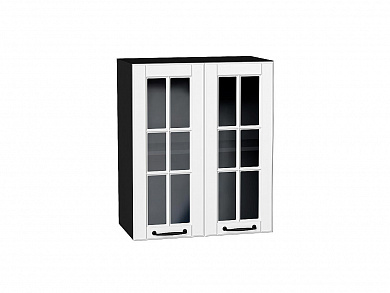 Шкаф верхний с 2-мя остекленными дверцами Дублин 716*600*318 Special White / Graphite