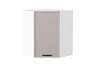 Шкаф верхний угловой Фрейм 716*600*600 Clay Silk / Белый