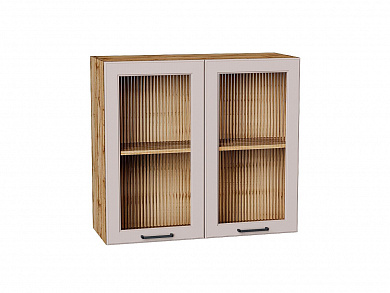 Шкаф верхний с 2-мя остекленными дверцами Барселона 716*800*324 Кашемир / Дуб Вотан