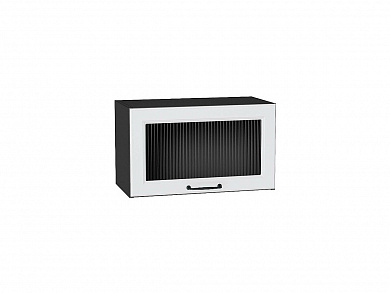 Шкаф верхний горизонтальный остекленный Ницца 358*600*318 Blanco / Graphite