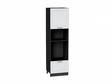 Шкаф пенал с 1-ой дверцей и ящиком под технику Ницца 2132*600*574 Blanco / Graphite