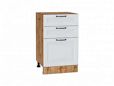 Шкаф нижний с 3-мя ящиками Ницца 816*500*478 Blanco / Дуб Вотан