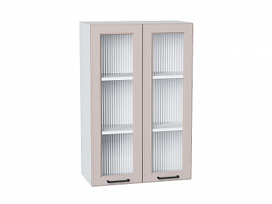 Шкаф верхний с 2-мя остекленными дверцами Барселона 920*600*324 Кашемир / Белый