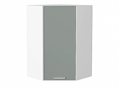 Шкаф верхний угловой Квадро 920*600*600 Аквамарин / Белый