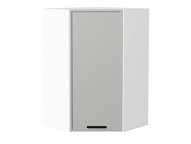 Шкаф верхний угловой Фрейм 920*600*600 Grey Silk / Белый