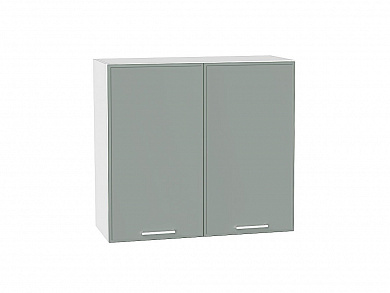 Шкаф верхний с 2-мя дверцами Квадро 716*800*321 Аквамарин / Белый