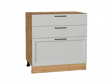 Шкаф нижний с 3-мя ящиками Сканди 816*800*480 Grey Silkwood / Дуб Вотан