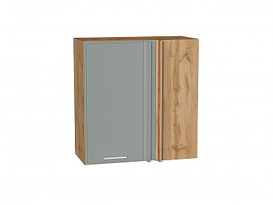 Шкаф верхний прямой угловой Квадро 716*700*345 Аквамарин / Дуб Вотан