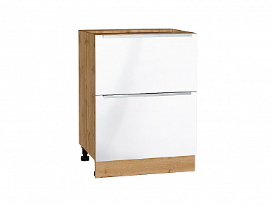 Шкаф нижний с 2-мя ящиками Фьюжн 816*600*480 Angel / Дуб Вотан