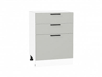Шкаф нижний с 3-мя ящиками Лайт 816*600*478 Special Grey / Белый